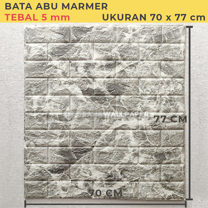 WALLPAPER DINDING 3D BATA ABU MARMER