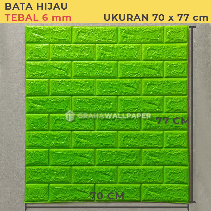 WALLPAPER DINDING 3D BATA HIJAU 6MM